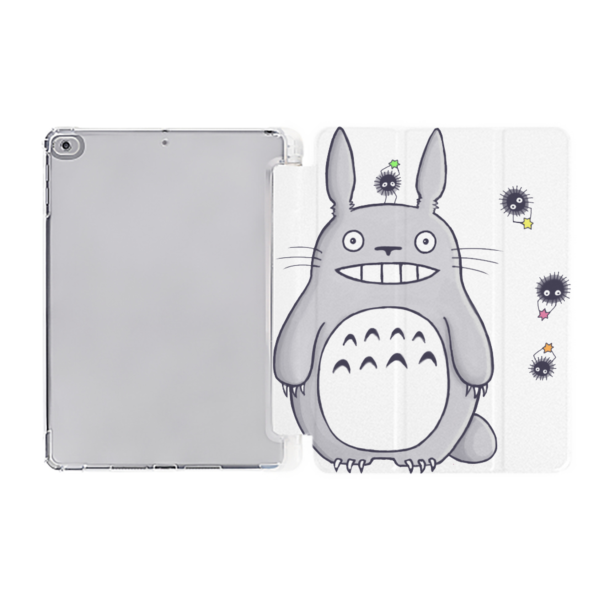 （画像用） となりのトトロ 草壁メイ 草壁サツキ My Neighbor Totoro Satsuki Kusakabe Mei Kusakabe IPad ケース ペン収納付き 三つ折りスタンド PUレザー×シリコン 対応機種9.5/10.5/10.9インチ